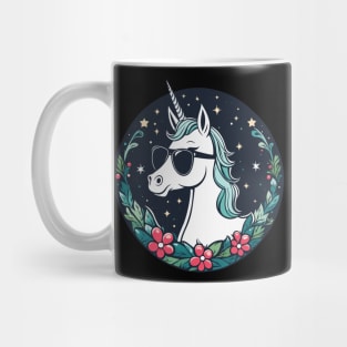 Unicorn Christmas Drawing Mug